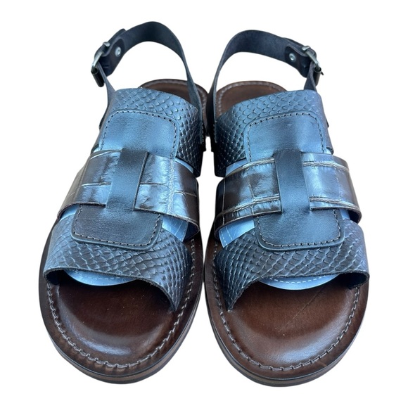 Re Ferdinando Vero Cuoio Leather Strappy Slingback Gladiator Sandal
